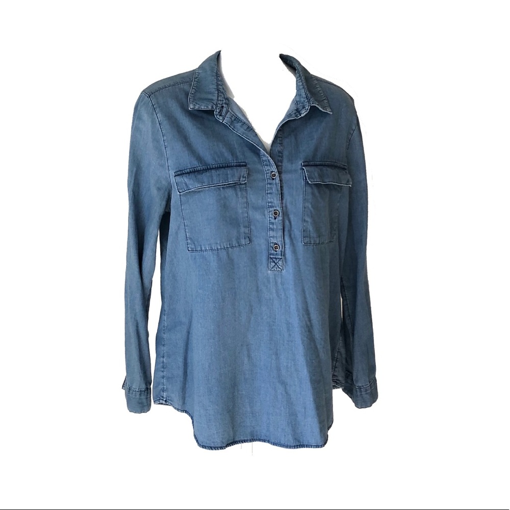 Old Navy Denim Look Button Down Collared Shirt